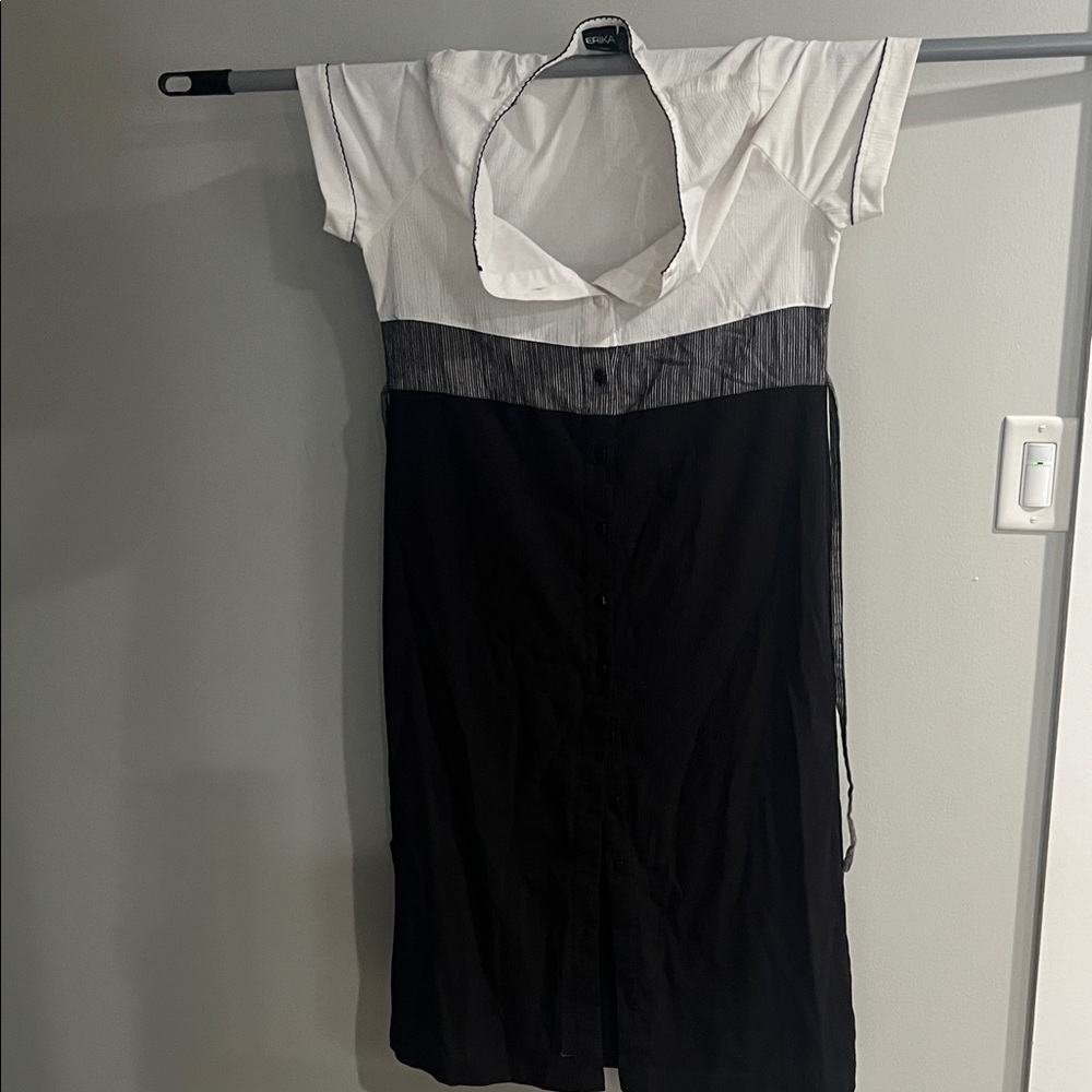 Erika Black and White Midi Dress